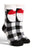 DOORBUSTER Deal! Holly Christmas Buffalo Check Slipper Sock - Black & White