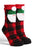 DOORBUSTER Deal! Holly Christmas Buffalo Check Slipper Sock - Red & Black