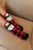 DOORBUSTER Deal! Holly Christmas Buffalo Check Slipper Sock - Red & Black