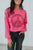 Peace Sign Mineral Washed Sweatshirt - Pink